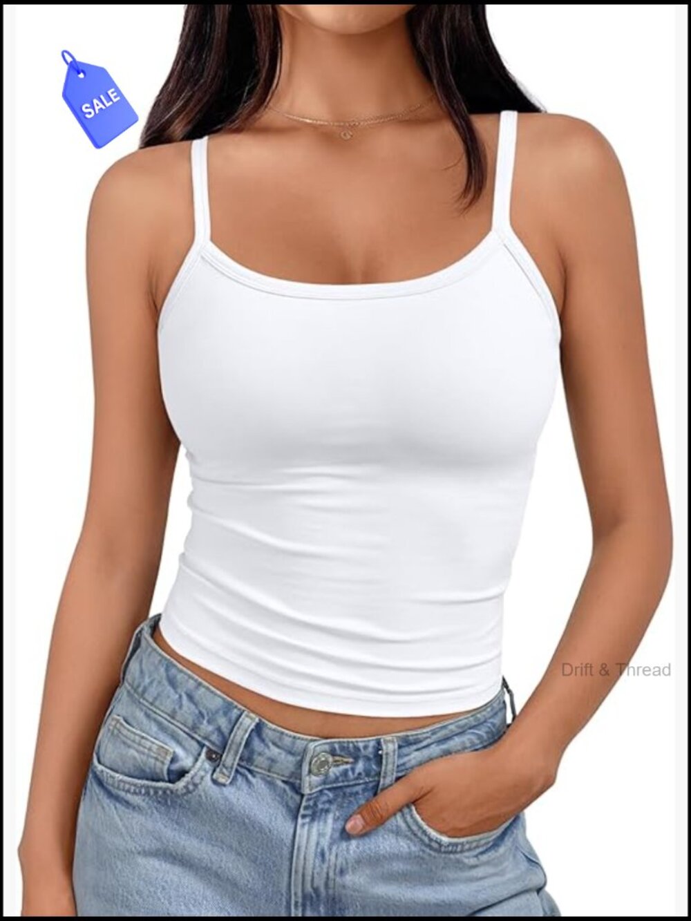 Spaghetti Strap Crop Tank Top, Slim Fit, Polyester Spandex, Summer Camisole
